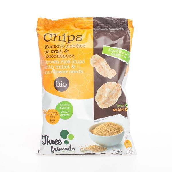 Chips Ρυζιού Με Κεχρί & Ηλιόσπορο Βιολογικά 60gr
