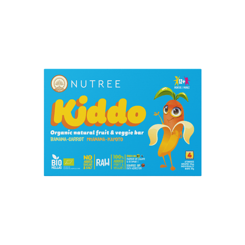 Kiddo Βιολογικό Παιδικό Snack Με Μπανάνα & Καρότο (12+) Nutree 4 X 30gr