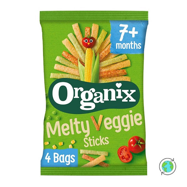 Βιολογικό Παιδικό Σνακ Λαχανικών Melty Veggie Sticks Organix 15gr