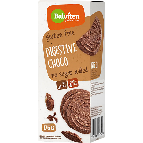 Μπισκότα Digestive Mε Σοκολάτα Χωρίς Γλουτένη & Χωρίς Ζάχαρη 175g Balviten