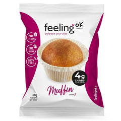 Μάφιν (Muffin) Πρωτεϊνικό Με Βανίλια, Χωρίς Ζάχαρη, Με Χαμηλούς Υδατάνθρακες Feeling OK 50gr
