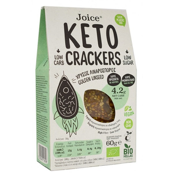 Crackers KETO Με Λιναρόσπορο Bio Joice 60gr